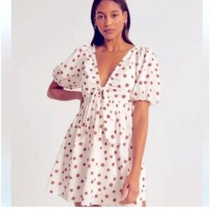 Sim & Sam Polka Dot Puff Sleeve Dress